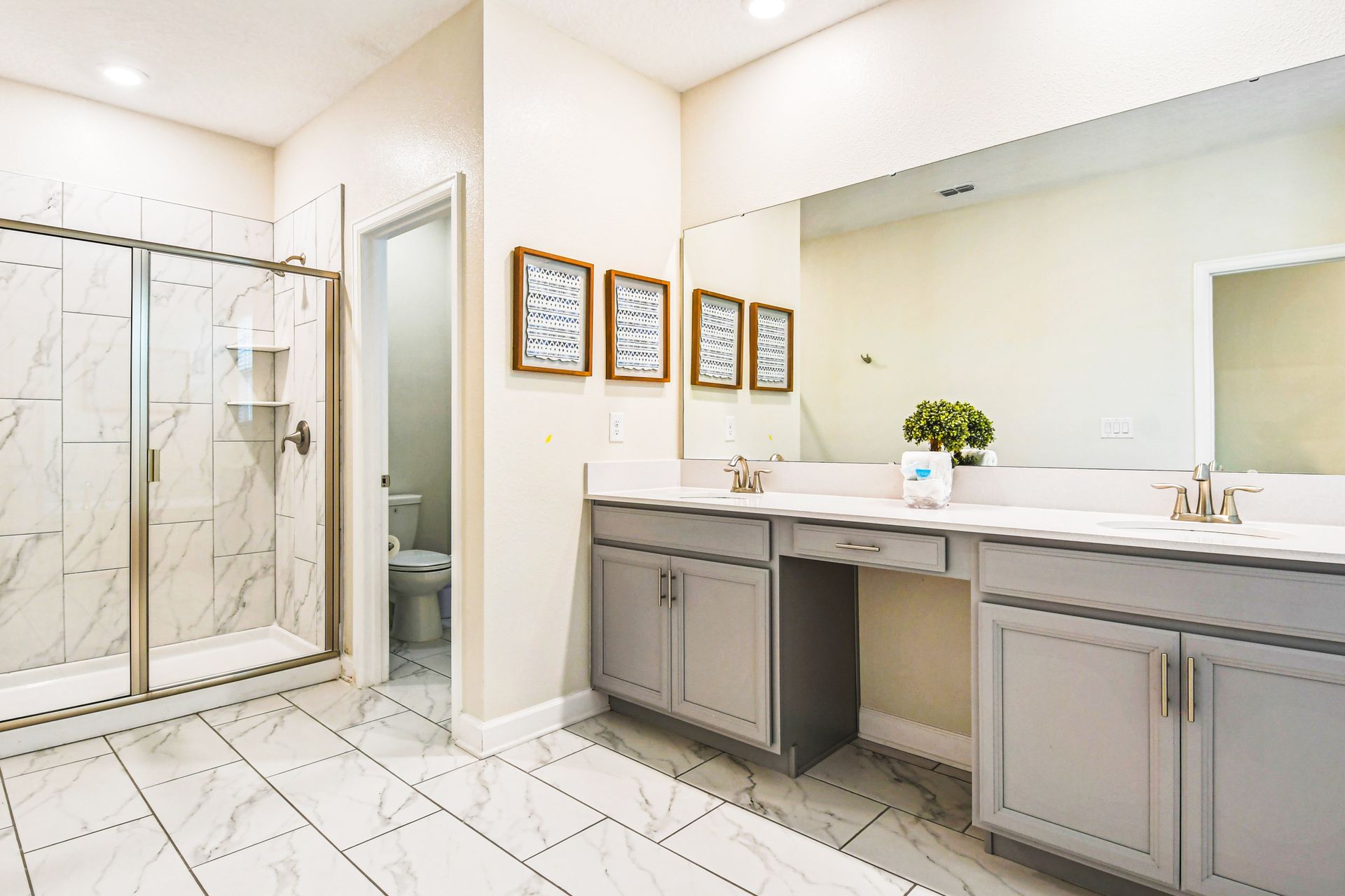 Pamper yourself in our elegant bathroom, offering you a relaxing oasis to unwind after a day of adventure.