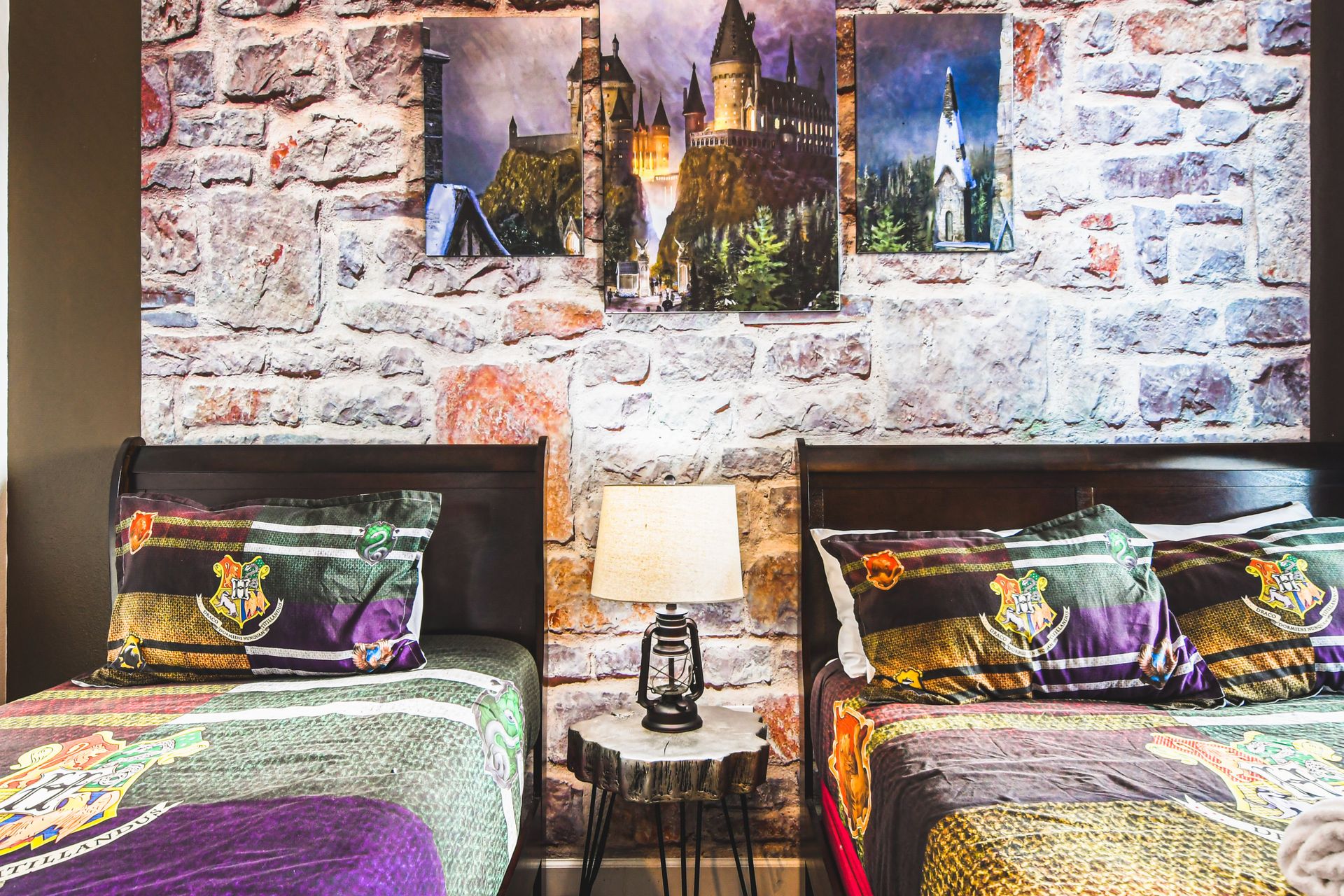 Wizard-themed twin room with spellbinding decor, perfect for magical stays