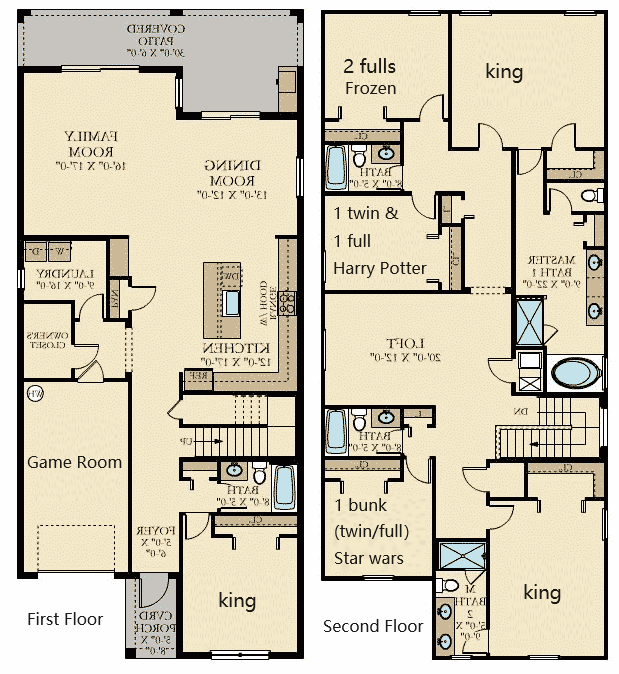 Spacious 6-bedroom home with themed rooms, a private pool, and modern amenities.