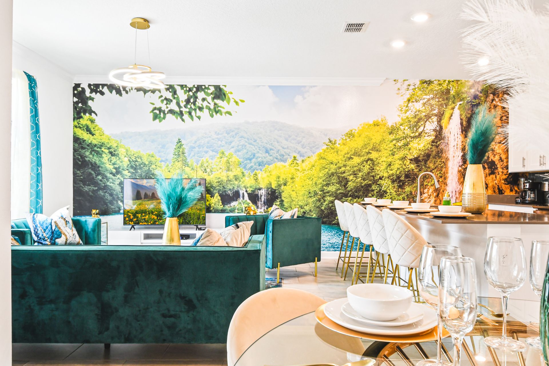 Make yourself at home in our comfortable living room, perfect for lounging and enjoying leisurely moments.