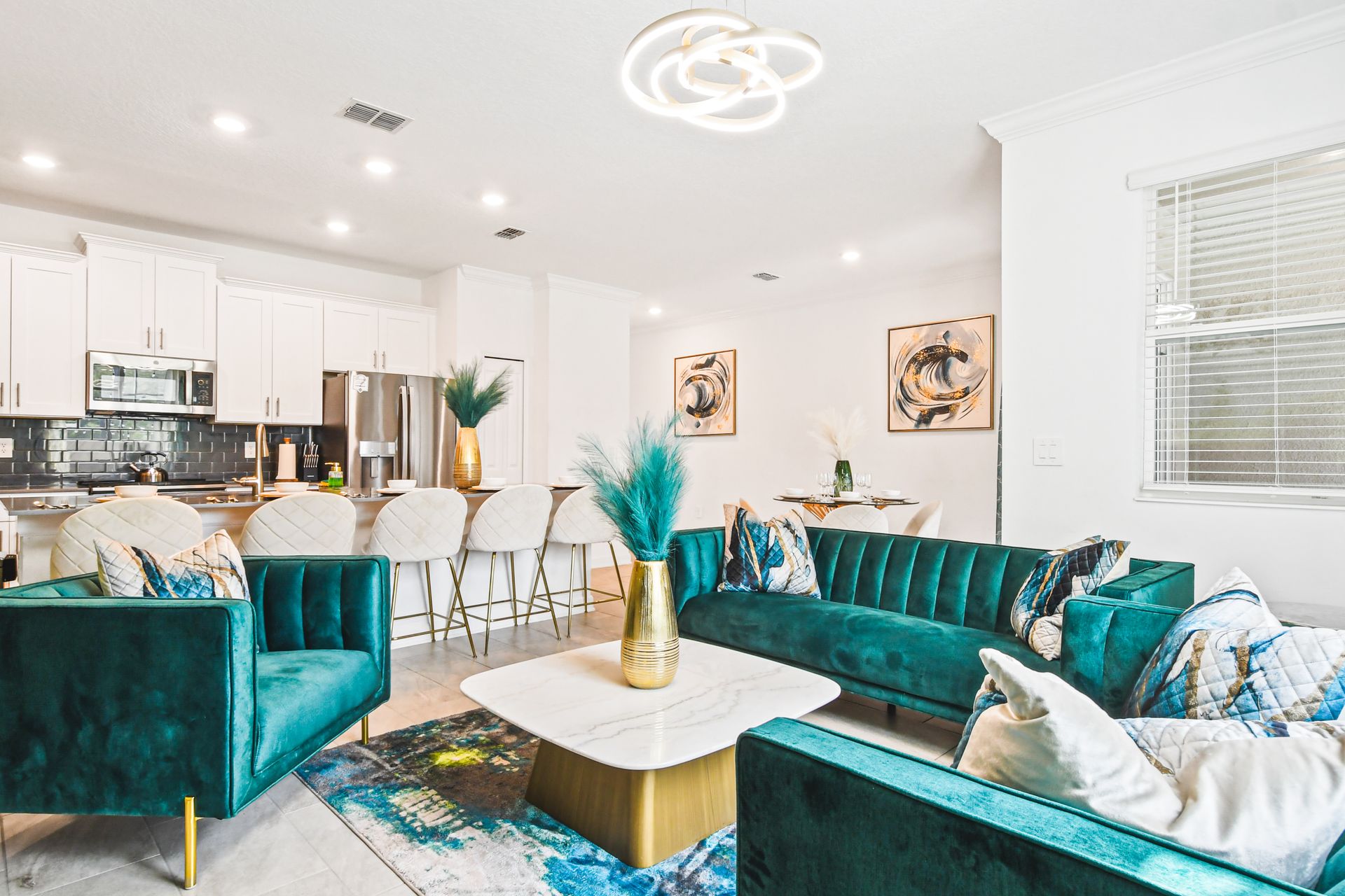 Relax and unwind in the comfort of our inviting living room, providing you with the perfect space to lounge and make yourself at home during your stay.