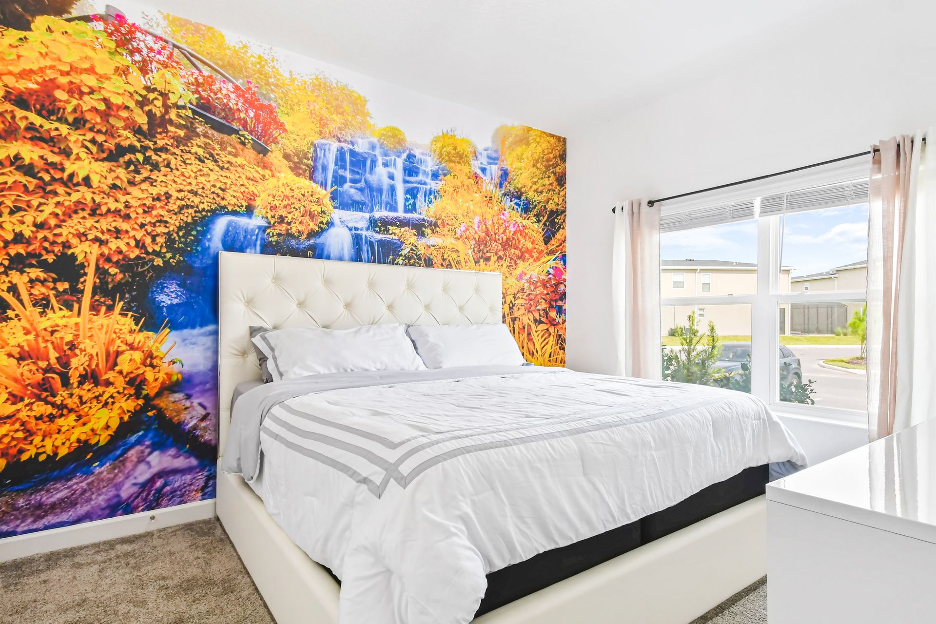 Relax in style in our cozy queen bed, providing you with a comfortable retreat after a day of adventure.