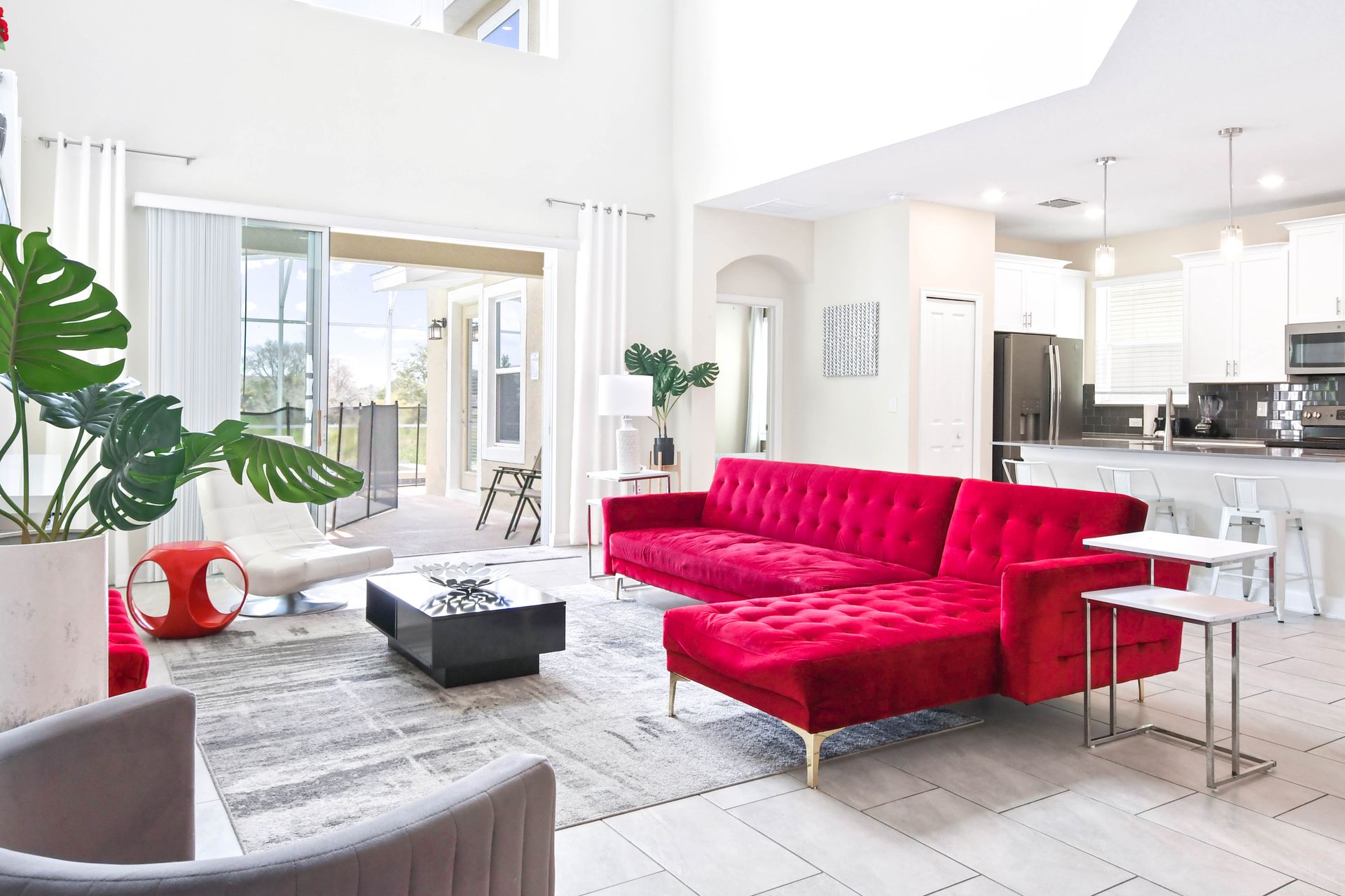 Enjoy quality time with loved ones in our inviting living room, offering a cozy space for relaxation.