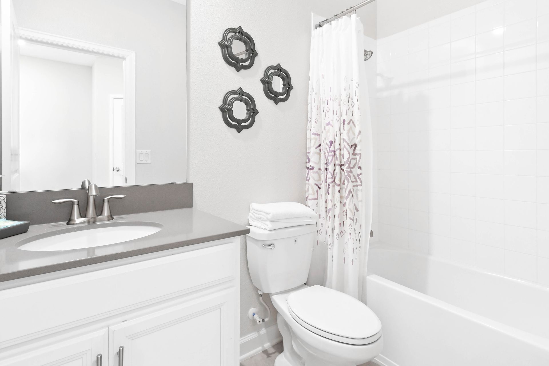 Experience comfort and convenience in our spacious bathroom, designed to meet all your needs during your stay.