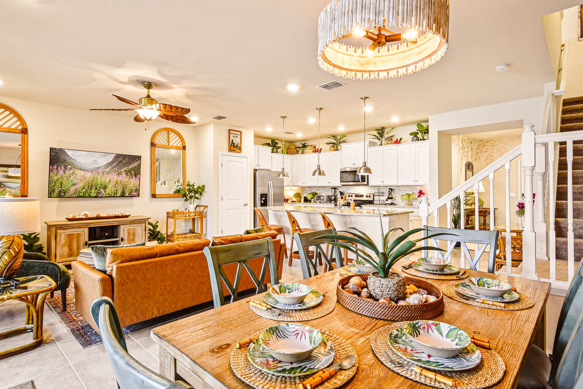 Dining Table: Generous and inviting, the 6-seater table provides ample space