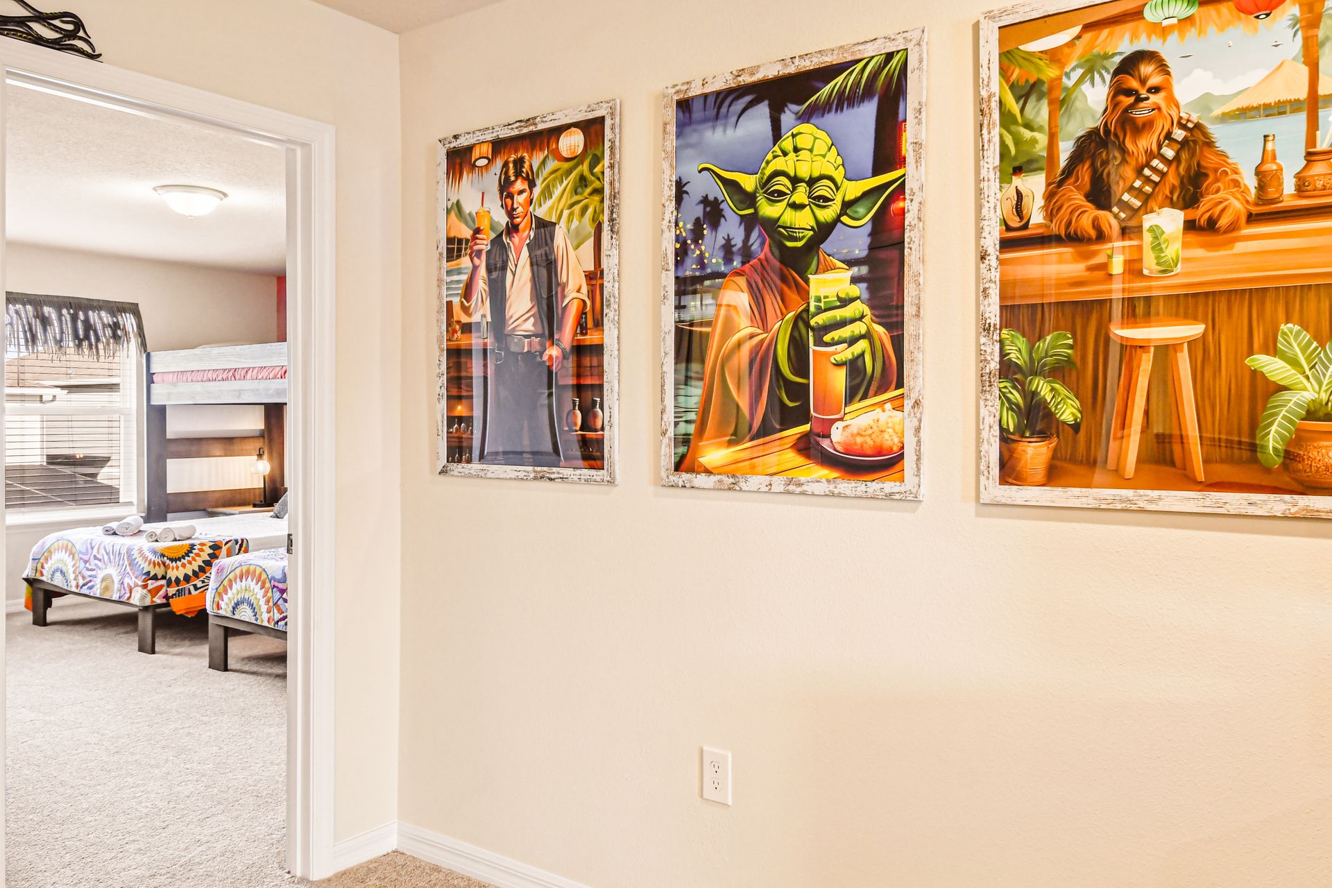 Immerse in the galaxy far, far away with themed decorations.