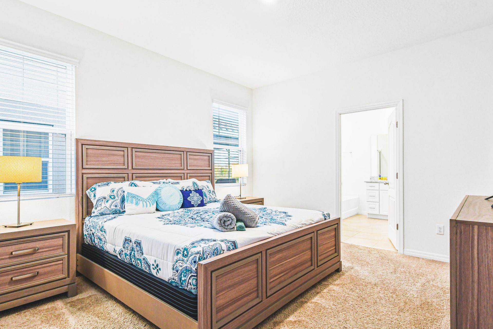 Drift into a peaceful sleep in our cozy bedroom, ensuring a restful night's sleep during your stay.