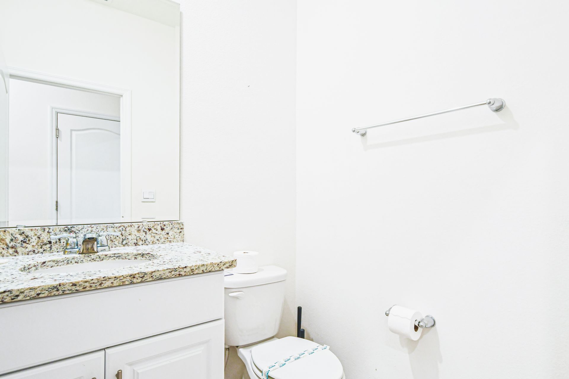 Indulge in luxury in our well-appointed bathroom, providing you with all the amenities you need for a comfortable stay.