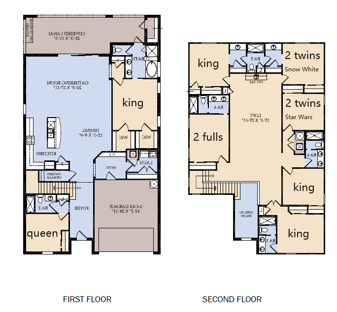 Spacious 8-bed villa with themed twin rooms, loft, and multiple king suites.