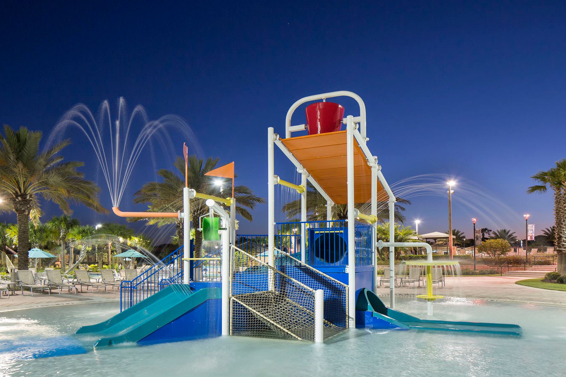 Resort Amenities - Let your little ones splash and play in our resort kid's water play park, offering you peace of mind and them hours of fun during your stay.