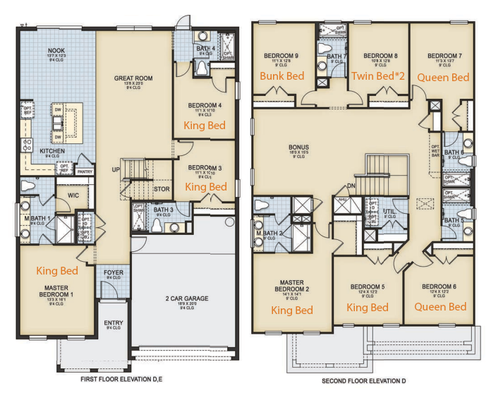 Expansive 9BR villa with bonus room, ensuite baths, and space for everyone.