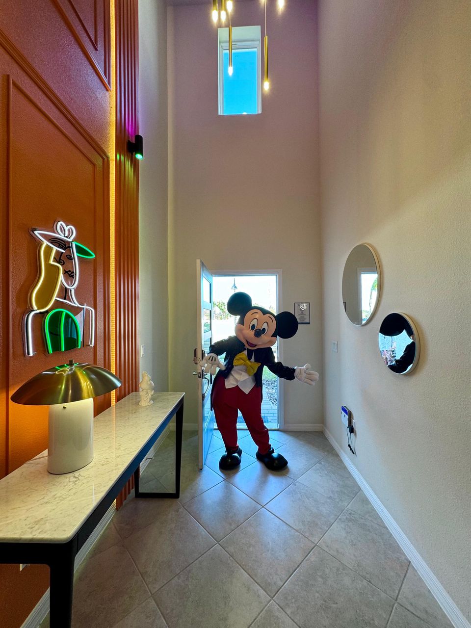 Bright entryway with stylish decor and a magical welcome!