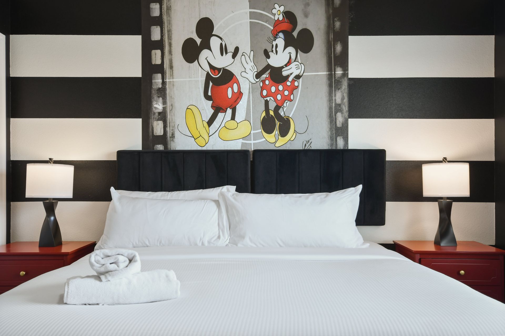 Charming Mickey & Minnie-themed room with bold and fun decor!